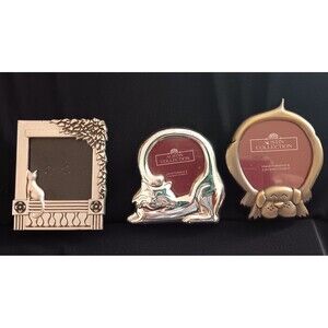 Mini Cat and Dog Picture Frames Silver Austin Collection Set of 3